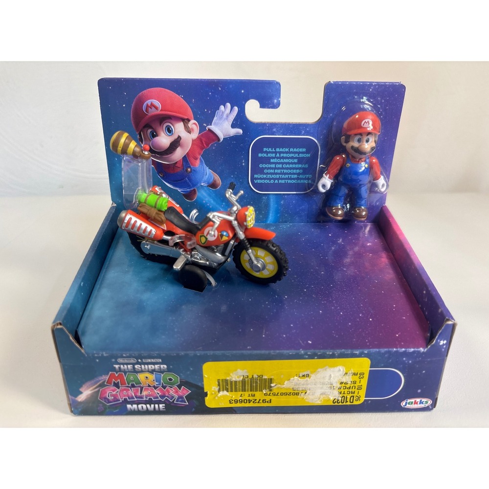 Jakks Pacific Super Mario Galaxy Movie Mario Pull Back Racer Action Figure Set